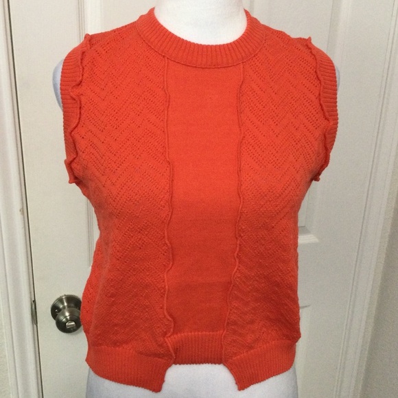 8 By Yoox Sweaters - 8 by Yoox Orange Sleeveless Knit Top Size M